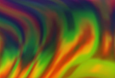 Koyu Çokrenkli, eğri kurdeleli Gökkuşağı vektör şablonu.