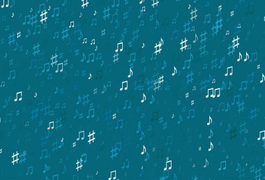 Müzik sembollü hafif BLUE vektör arkaplanı.