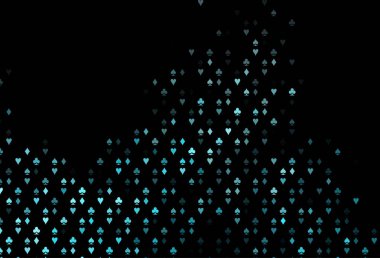 Kumarın sembolleriyle koyu mavi vektör kapağı.