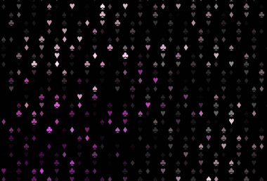 Oyun kartlarıyla koyu mor vektör dokusu.