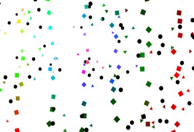 Açık Çokrenkli, Gökkuşağı vektör arkaplanı çizgiler, daireler, eşkenar dörtgenler.