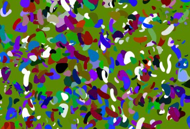 Soyut biçimlere sahip açık çokrenkli, gökkuşağı vektör arkaplanı.