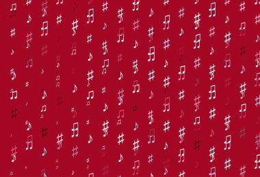 Açık Mavi, Müzik notalı kırmızı vektör arkaplanı.