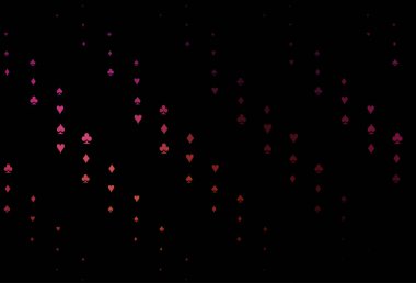 Koyu pembe, kart sembollü sarı vektör deseni.