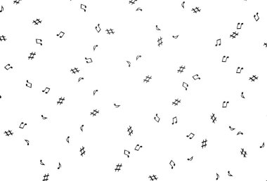 Müzik sembollü Açık Siyah vektör arkaplanı.