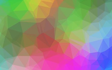 Üçgenler parlak ton renkleriyle yüzeye çıkar. Belirsiz soyut çizimler ve gradyan. İşiniz için yepyeni bir tasarım.  