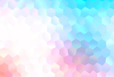 Açık Mavi, altıgen biçiminde kırmızı vektör şablonu.