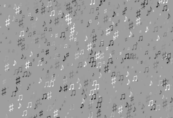 Argent Clair Modèle Vectoriel Gris Avec Symboles Musicaux — Image vectorielle