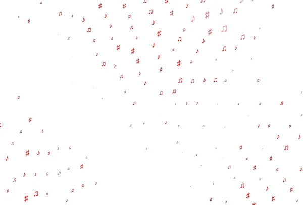 Patrón Vectorial Rojo Claro Con Elementos Musicales — Vector de stock