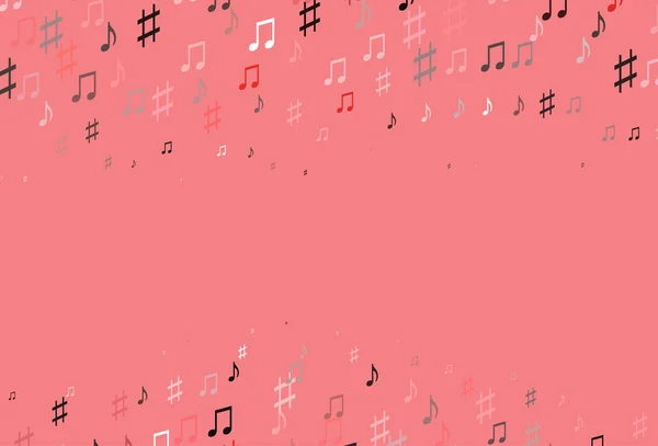 Modèle Vectoriel Rouge Clair Avec Symboles Musicaux — Image vectorielle