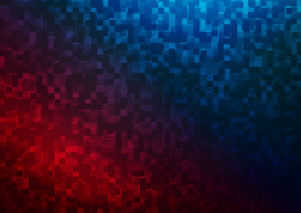Темно-синий, красный векторный обратный ход с прямоугольниками, квадратами.