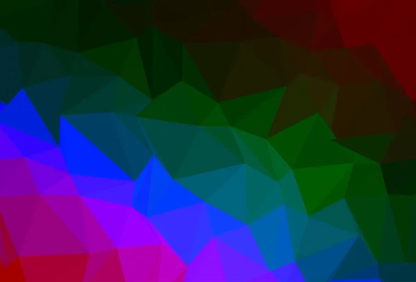 Dark Multicolor Rainbow Vector Abstract Polygonal Layout — Stock Vector