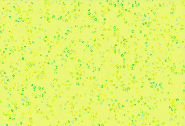 Светло Зеленый Желтый Векторный Фон Пузырями — стоковый вектор