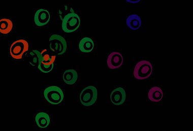 Koyu Çokrenkli, daire şekilli Gökkuşağı vektör düzeni.