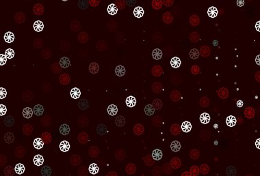 Güzel kar taneleriyle açık kırmızı vektör örtüsü.