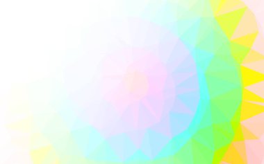 Üçgenler parlak ton renkleriyle yüzeye çıkar. Belirsiz soyut çizimler ve gradyan. İşiniz için yepyeni bir tasarım.  