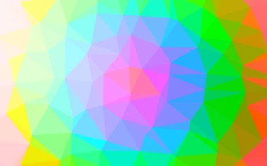 Üçgenler parlak ton renkleriyle yüzeye çıkar. Belirsiz soyut çizimler ve gradyan. İşiniz için yepyeni bir tasarım.  