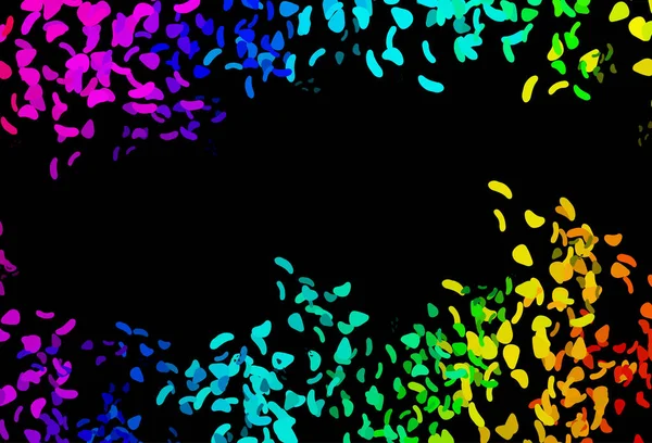 Mörk Flerfärgad Rainbow Vektor Bakgrund Med Abstrakta Former — Stock vektor