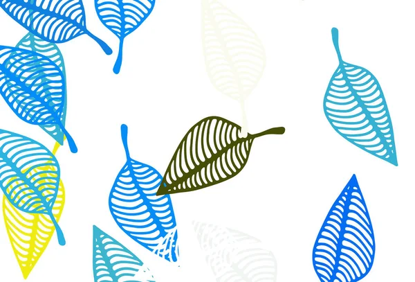Modèle Doodle Vectoriel Bleu Clair Jaune — Image vectorielle
