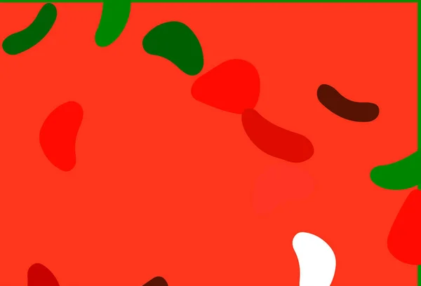 Verde Claro Patrón Vectorial Rojo Con Formas Caóticas — Vector de stock