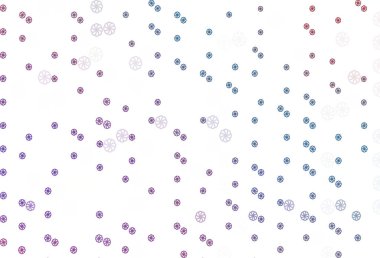 Açık mavi ve kırmızı vektör desenli Noel kar taneleri.