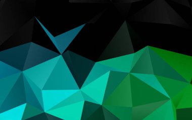 Üçgenler parlak ton renkleriyle yüzeye çıkar. Belirsiz soyut çizimler ve gradyan. İşiniz için yepyeni bir tasarım.  