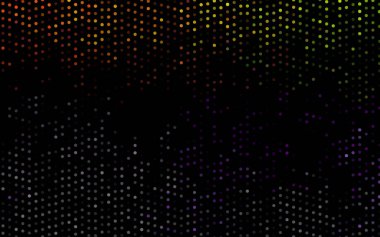 Noktalı siyah vektör arkaplanı. Soyut çemberlerin oluşturduğu bir resim. 