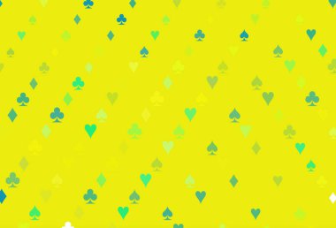 Açık Yeşil, poker sembollü sarı vektör şablonu.