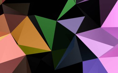 Üçgen sembollü renkli ve soyut bir illüstrasyon. Yepyeni tasarım