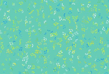 Müzik elementleriyle açık renkli vektör deseni.