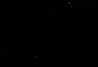 Koyu Mavi, müzikal sembollü kırmızı vektör şablonu.