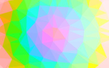 Üçgen sembollü renkli ve soyut bir illüstrasyon. Yepyeni tasarım