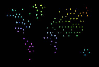 Koyu Çokrenkli, iskambil kağıtlı Gökkuşağı vektör dokusu.