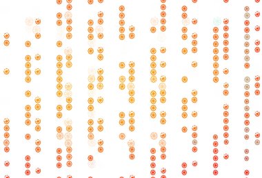 Renkli kar taneleriyle Açık Turuncu vektör dokusu.