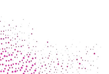 Kart elemanlarıyla Açık Pembe vektör düzeni.