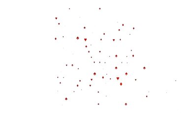 Kart sembollü açık kırmızı vektör deseni.