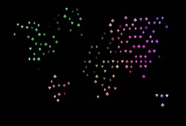 Koyu Çokrenkli, Gökkuşağı vektör örtüsü ve kumar sembolleri.