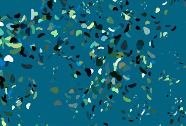 Açık mavi, Memphis şekilli sarı vektör şablonu.