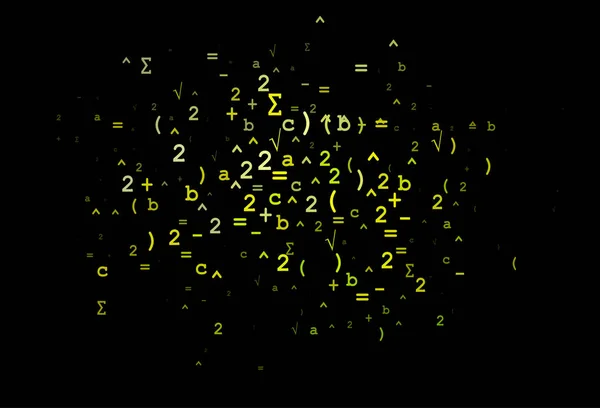 Azul Oscuro Textura Vectorial Amarilla Con Símbolos Matemáticos — Archivo Imágenes Vectoriales