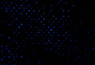 Kart elemanları ile koyu mavi vektör düzeni.