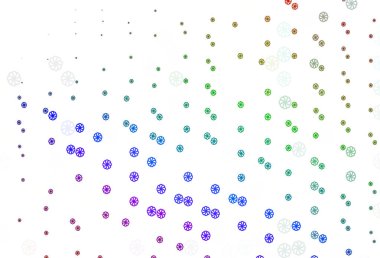 Açık renk, Gökkuşağı vektör örtüsü güzel kar taneleriyle.