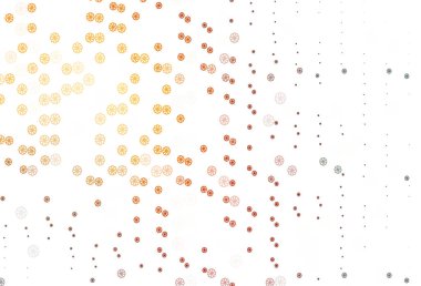 Renkli kar taneleriyle Açık Turuncu vektör dokusu.