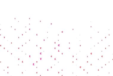 Euro, Yen, Pound ile Açık Pembe vektör arkaplanı.