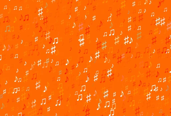 Fond Vectoriel Orange Clair Avec Symboles Musicaux — Image vectorielle