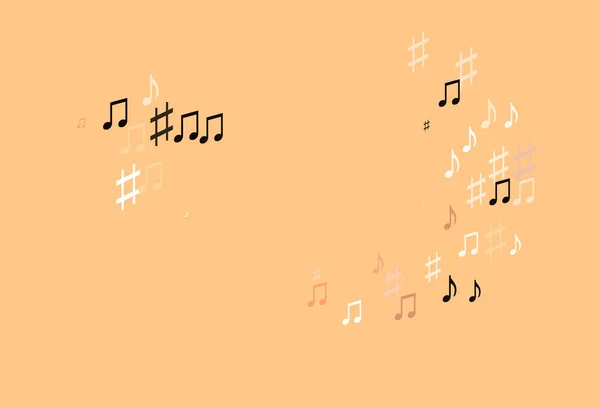 Lichtrode Vector Template Met Muzikale Symbolen — Stockvector