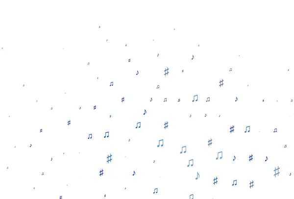 Світло Blue Векторний Фон Музичними Нотами — стоковий вектор