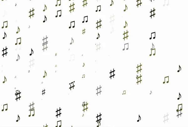 Texture Vectorielle Vert Clair Avec Notes Musicales — Image vectorielle