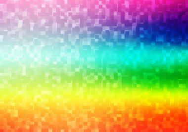 Açık Çokrenkli, dikdörtgenli Gökkuşağı vektör arkaplanı, kareler.