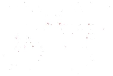 Noktalı, noktalı, küplü açık kırmızı vektör arkaplanı.