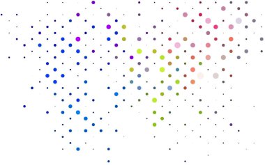 Noktalı vektör arkaplanı. Belirli soyut çemberlerle illüstrasyon. Web siteleri için desen